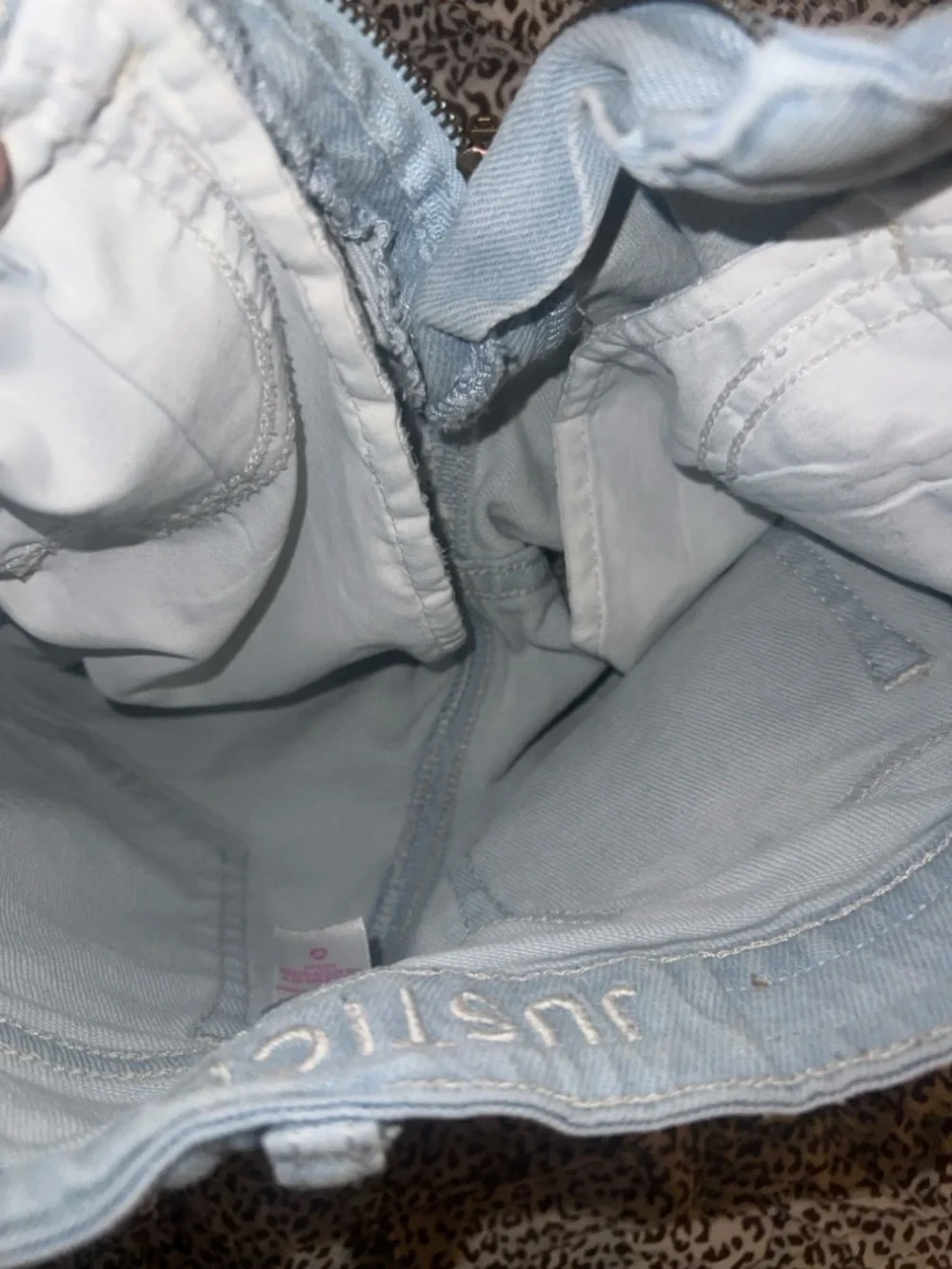Girls used Justice Light Blue Distressed Denim Jean Shorts
